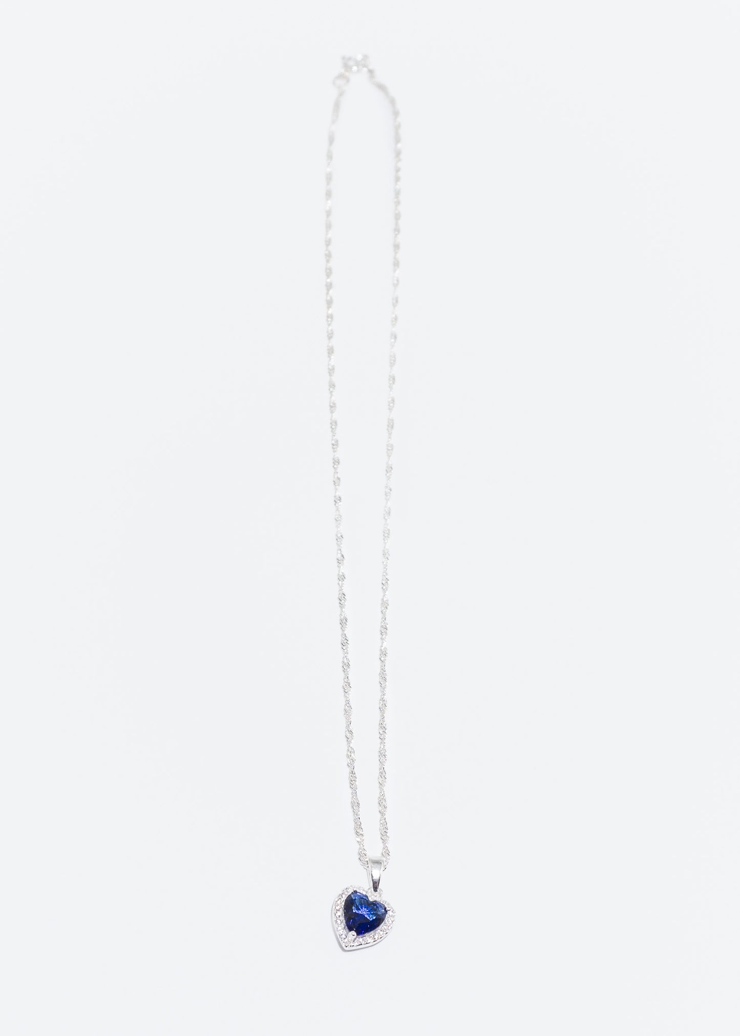 Cadena collar dije corazón promesa zirconia plata 925