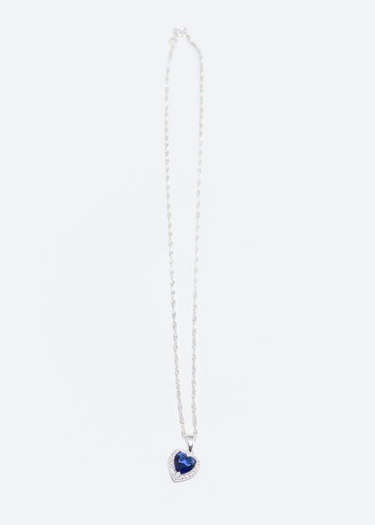 Cadena collar dije corazón promesa zirconia plata 925