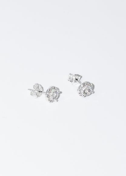 Caravanas lady di zirconias blancas plata 925