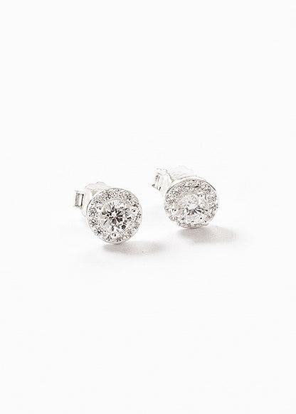 Caravanas lady di zirconias blancas plata 925