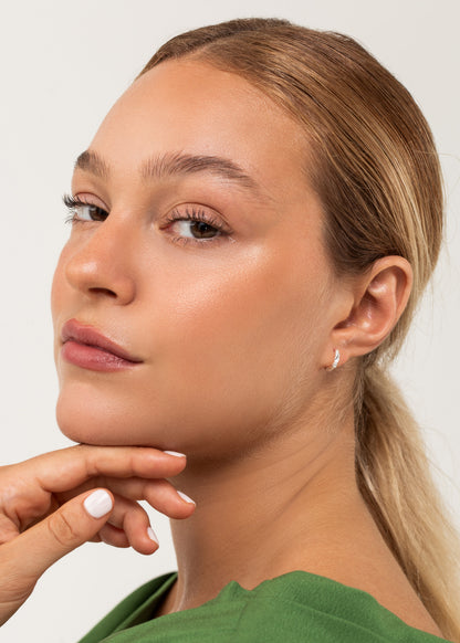 Caravanas aros trenzados zirconias plata 925