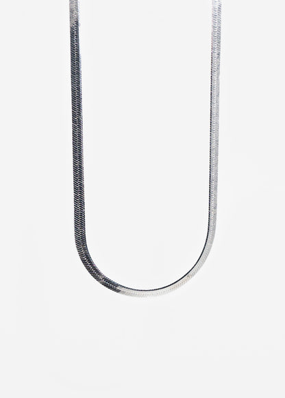 Cadena serpiente chata plata 925