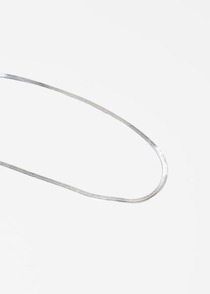 Cadena serpiente chata plata 925