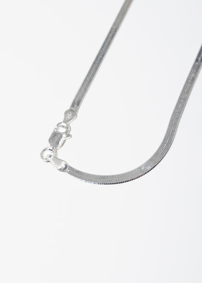 Cadena serpiente chata plata 925