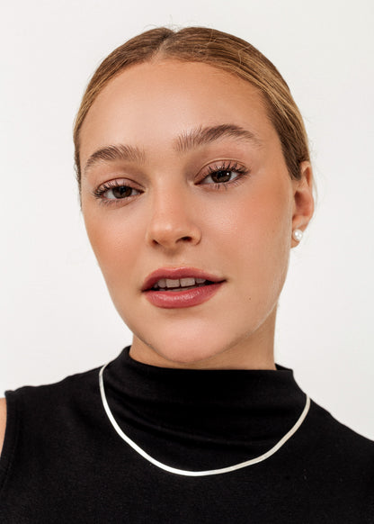 Cadena serpiente chata plata 925