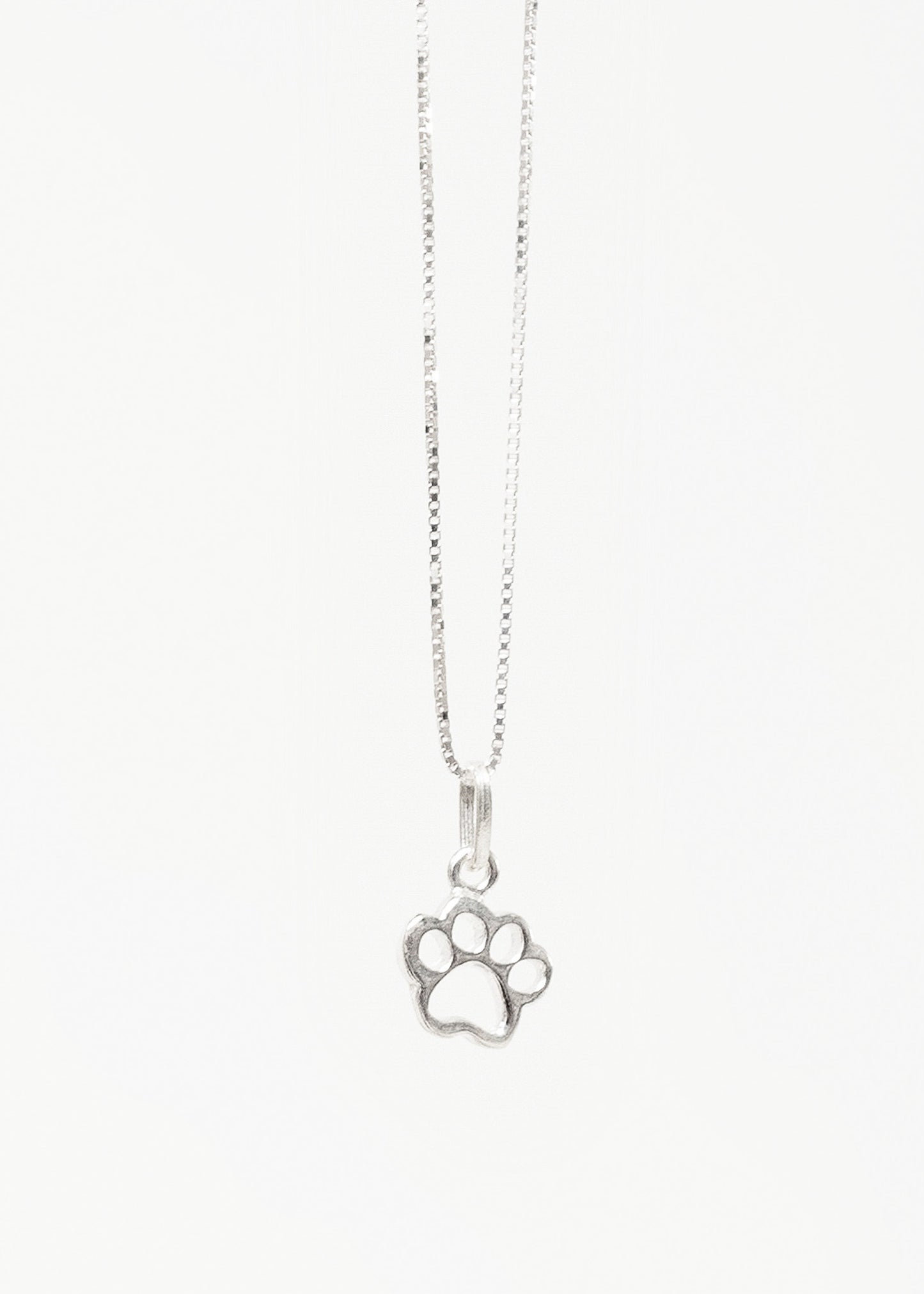 Cadena collar con dije huella perro plata 925
