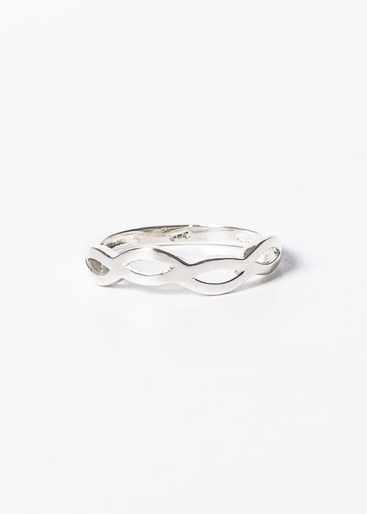 Anillo infinito ancho liso plata 925