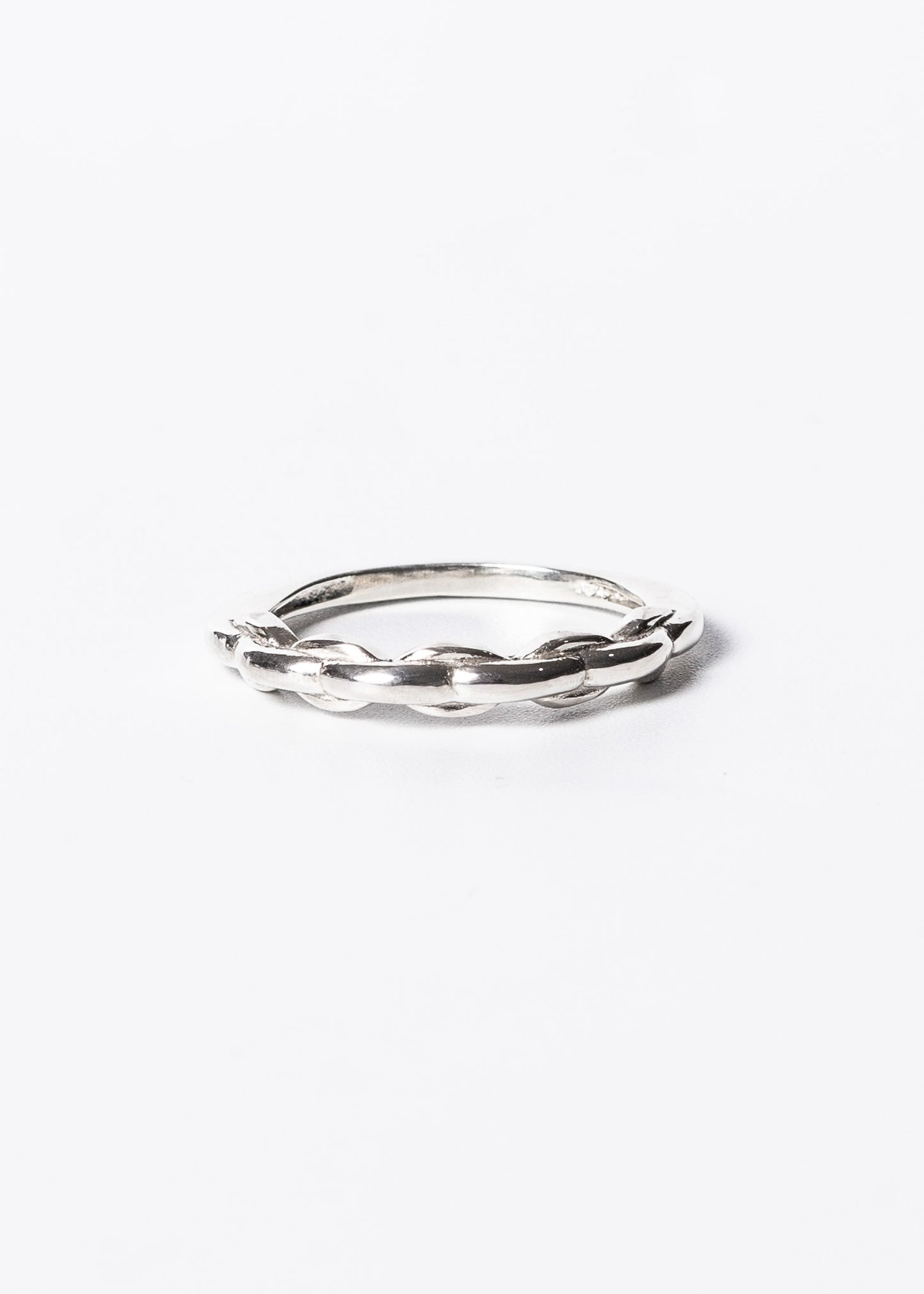 Anillo liso entrelazado plata 925