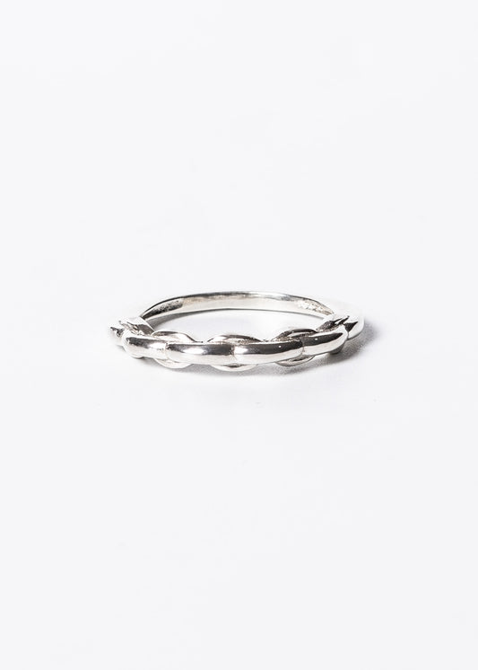 Anillo liso entrelazado plata 925