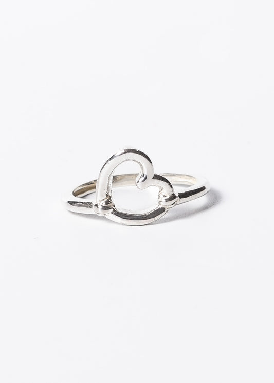 Anillo corazón calado plata 925