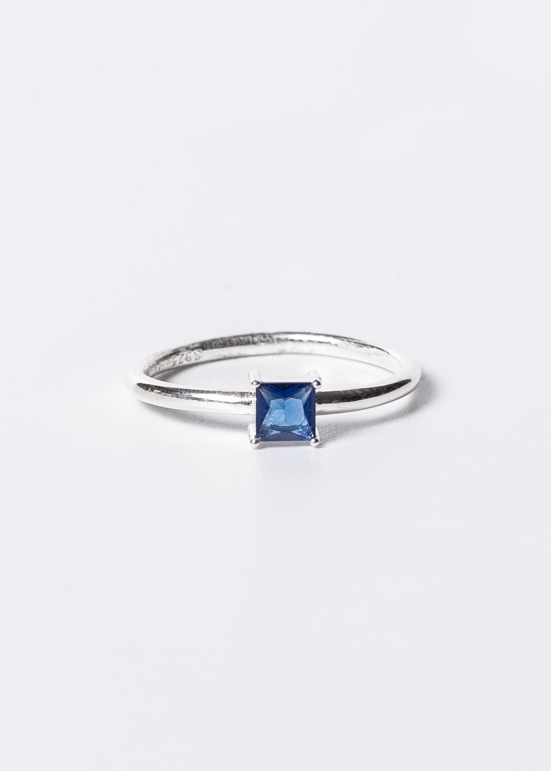 Anillo zirconia azul cuadrada plata 925