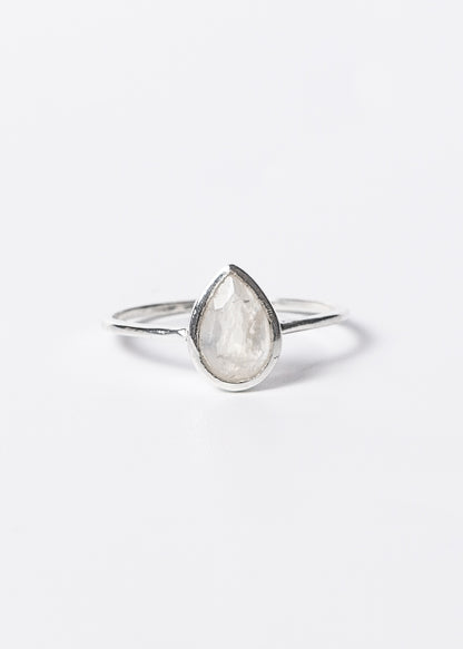 Anillo piedra luna gota plata 925