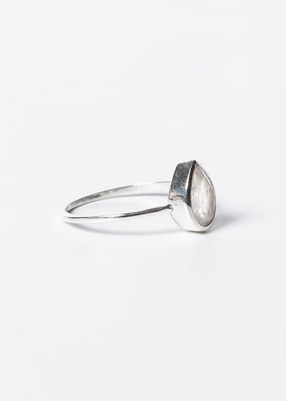 Anillo piedra luna gota plata 925