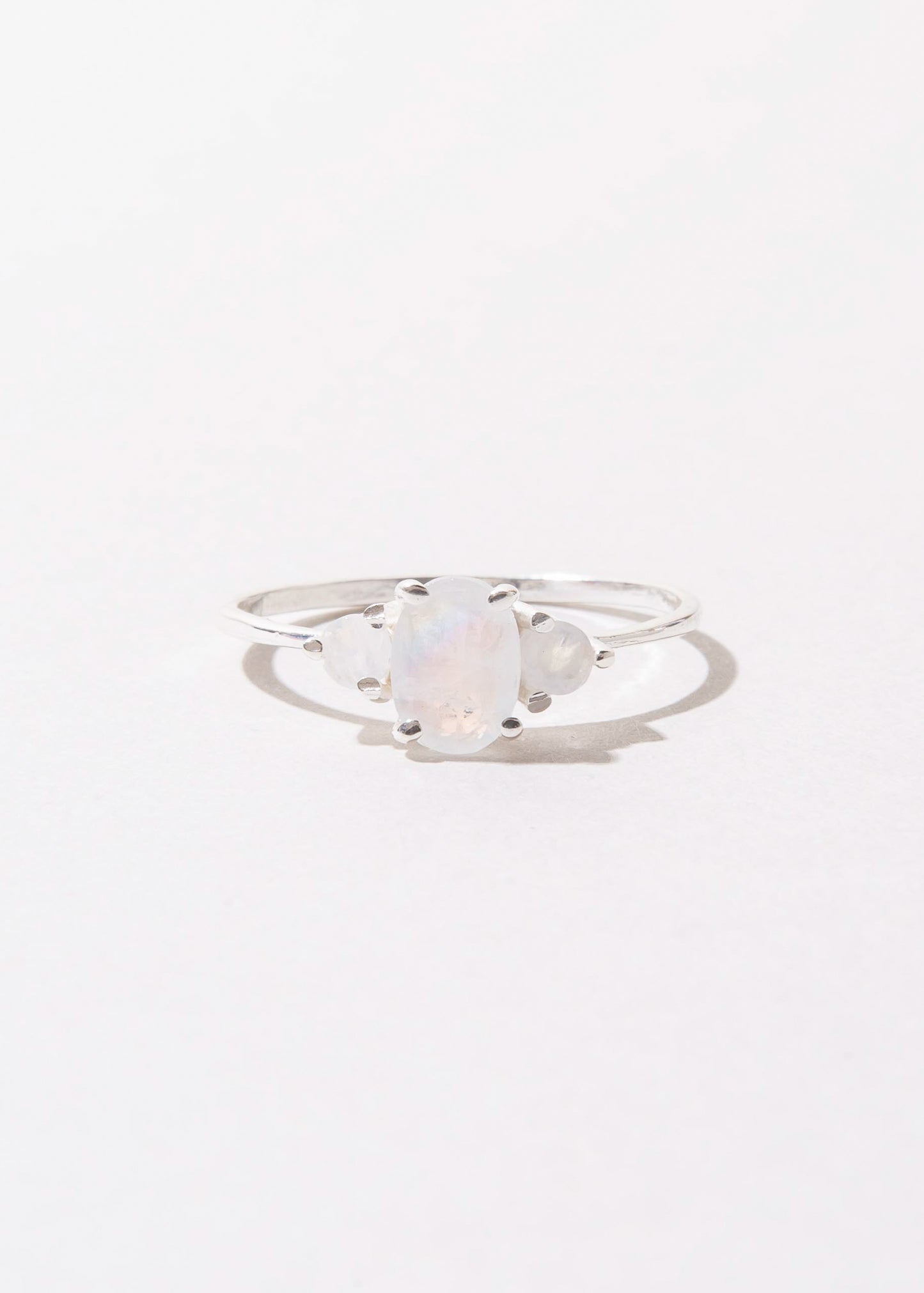 Anillo tres piedras luna plata 925
