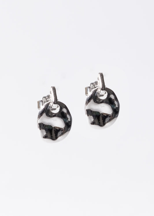 Caravanas medalla martillada plata 925