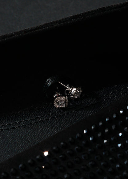 Caravanas lady di cuadradas zirconia blanca plata 925