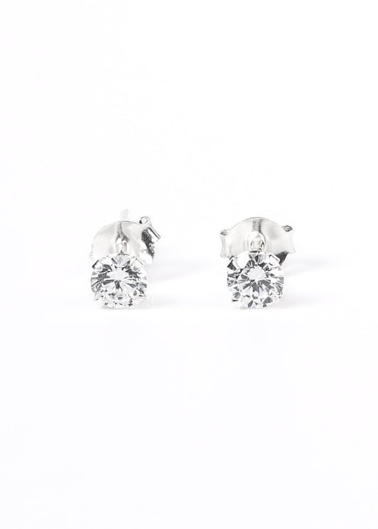 Caravanas punto luz 4mm zirconia plata 925