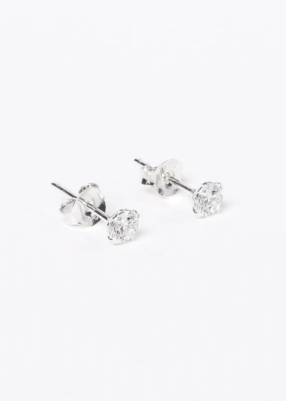 Caravanas punto luz 4mm zirconia plata 925