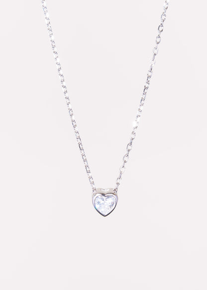 Cadena collar forcet punto luz corazón plata 925