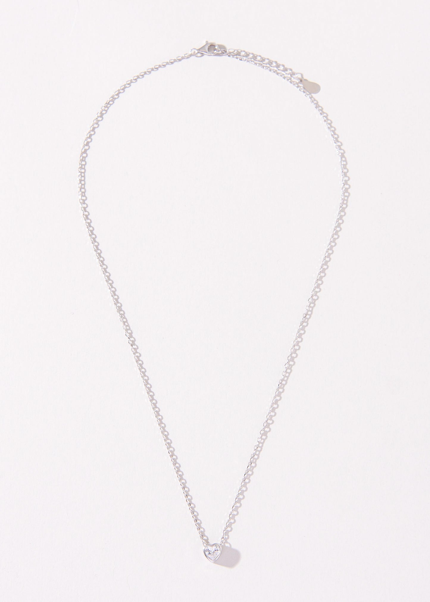 Cadena collar forcet punto luz corazón plata 925