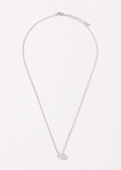 Cadena collar forcet punto luz corazón plata 925