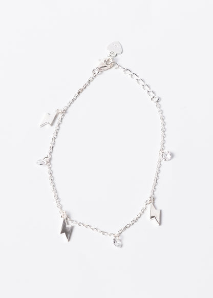 Pulsera con dijes rayos y puntos luz plata 925