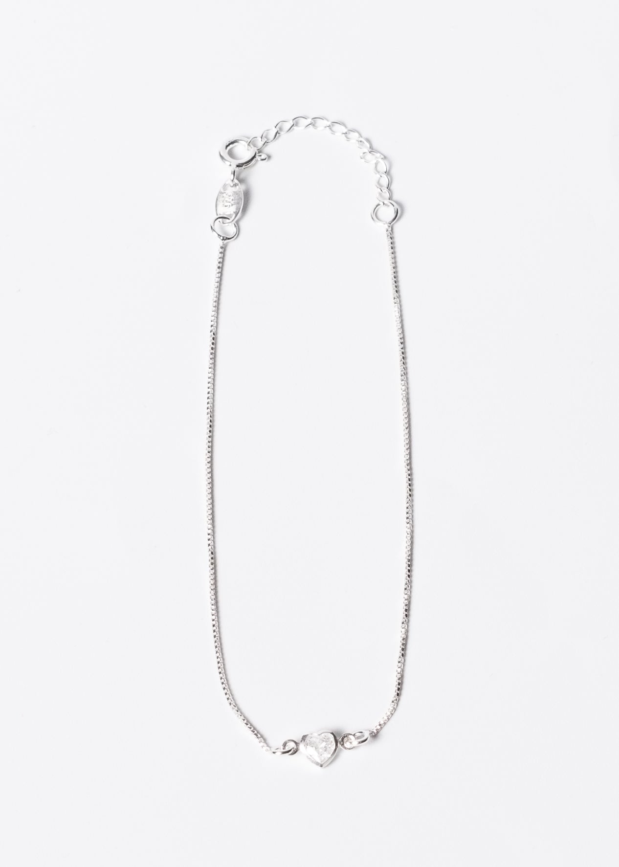 Pulsera punto luz corazón zirconia plata 925