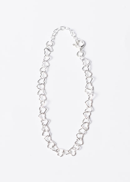 Pulsera eslabones de corazones plata 925