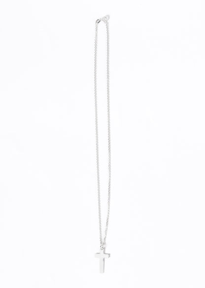 Cadena 45cm con dije cruz lisa plata 925