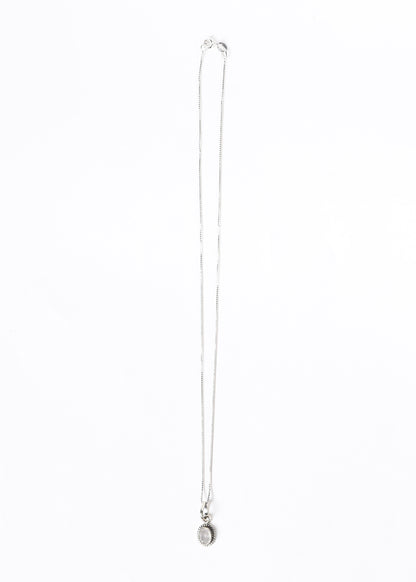 Cadena con dije piedra luna oval facetado plata 925 - Paz