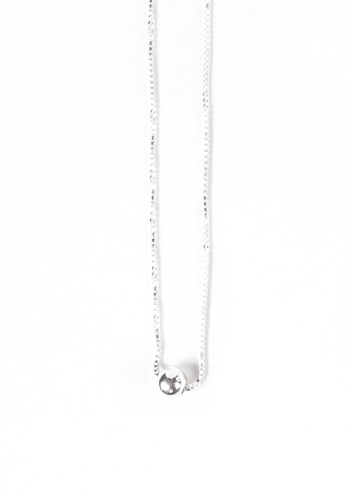Cadena collar con dije esfera lisa plata 925