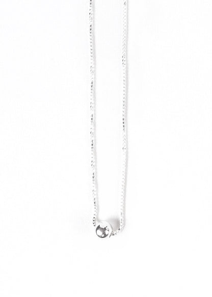 Cadena collar con dije esfera lisa plata 925