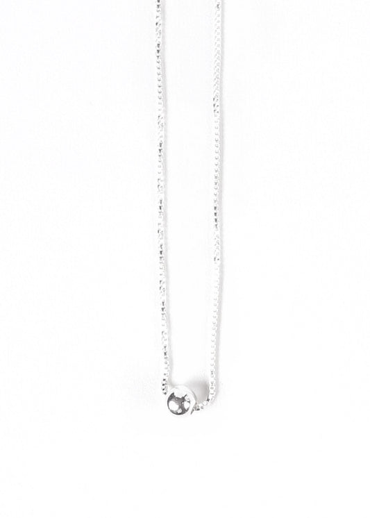 Cadena collar con dije esfera lisa plata 925
