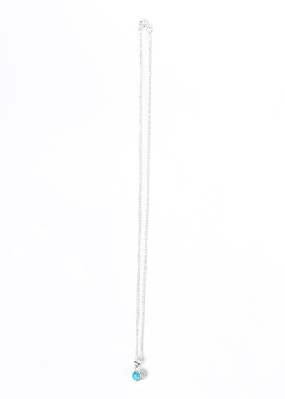 Cadena groumet con punto luz turquesa plata 925