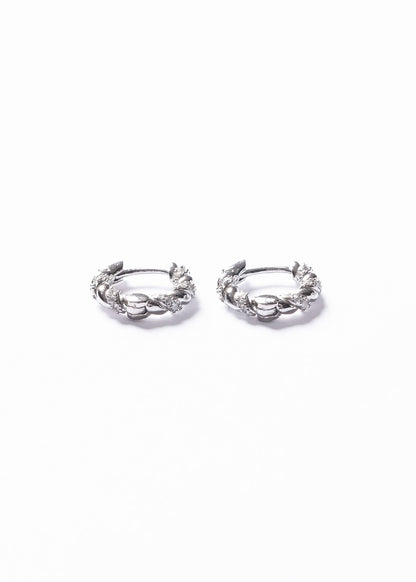 Caravanas aros torneados con zirconias 12mm plata 925