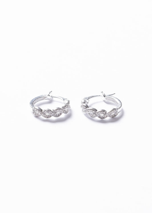 Caravanas aros Nouveau Sardegna zirconias 16mm plata 925