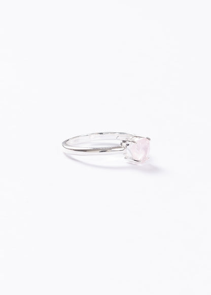 Anillo corazón piedra cuarzo rosa plata 925 - Símbolo Amor