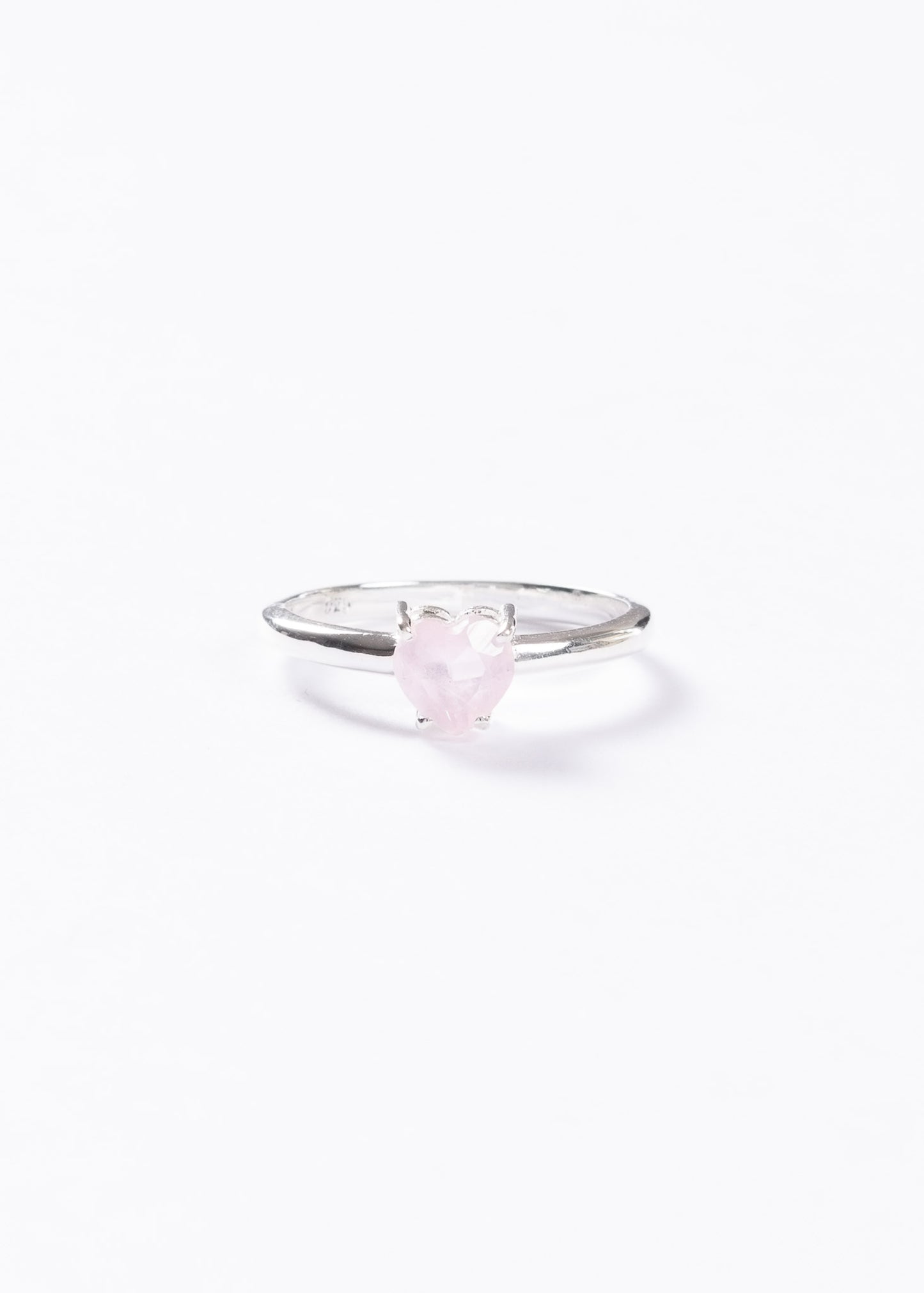 Anillo corazón piedra cuarzo rosa plata 925 - Símbolo Amor