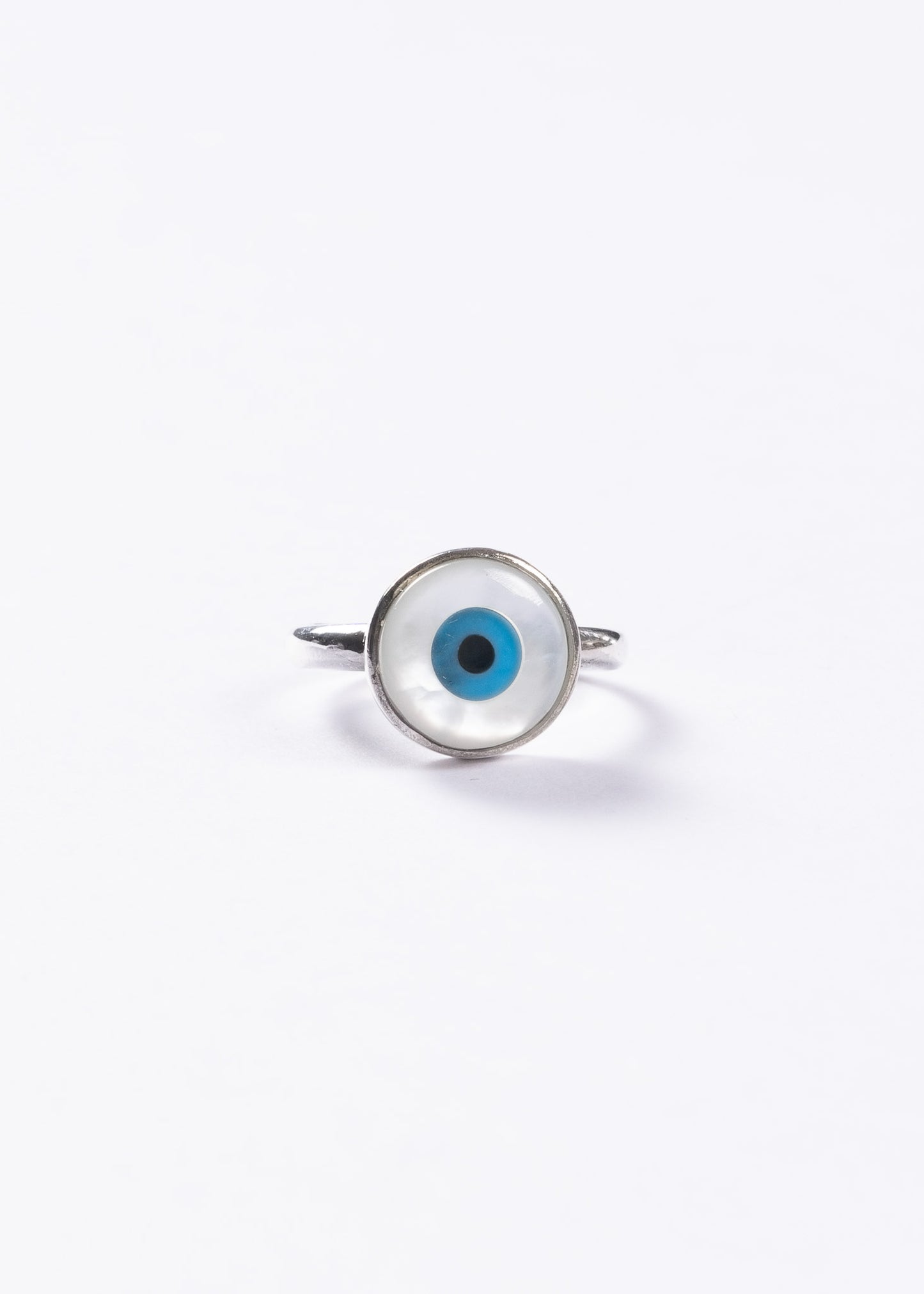 Anillo ojo turco celeste plata 925