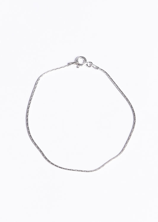 Pulsera cola de ratón labrada fina plata 925