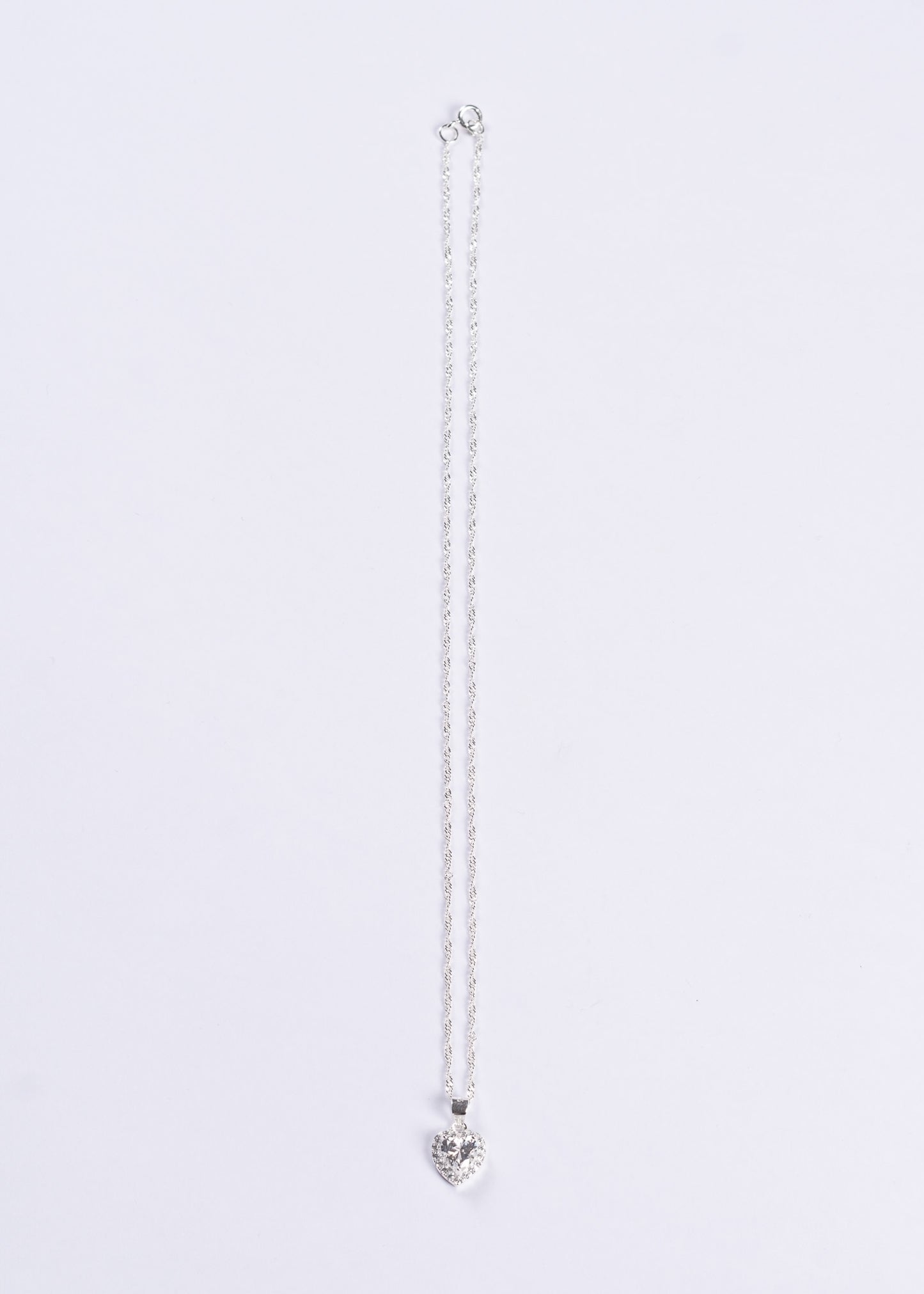 Collar con dije corazón lady di zirconia blanca plata 925 - Promesa