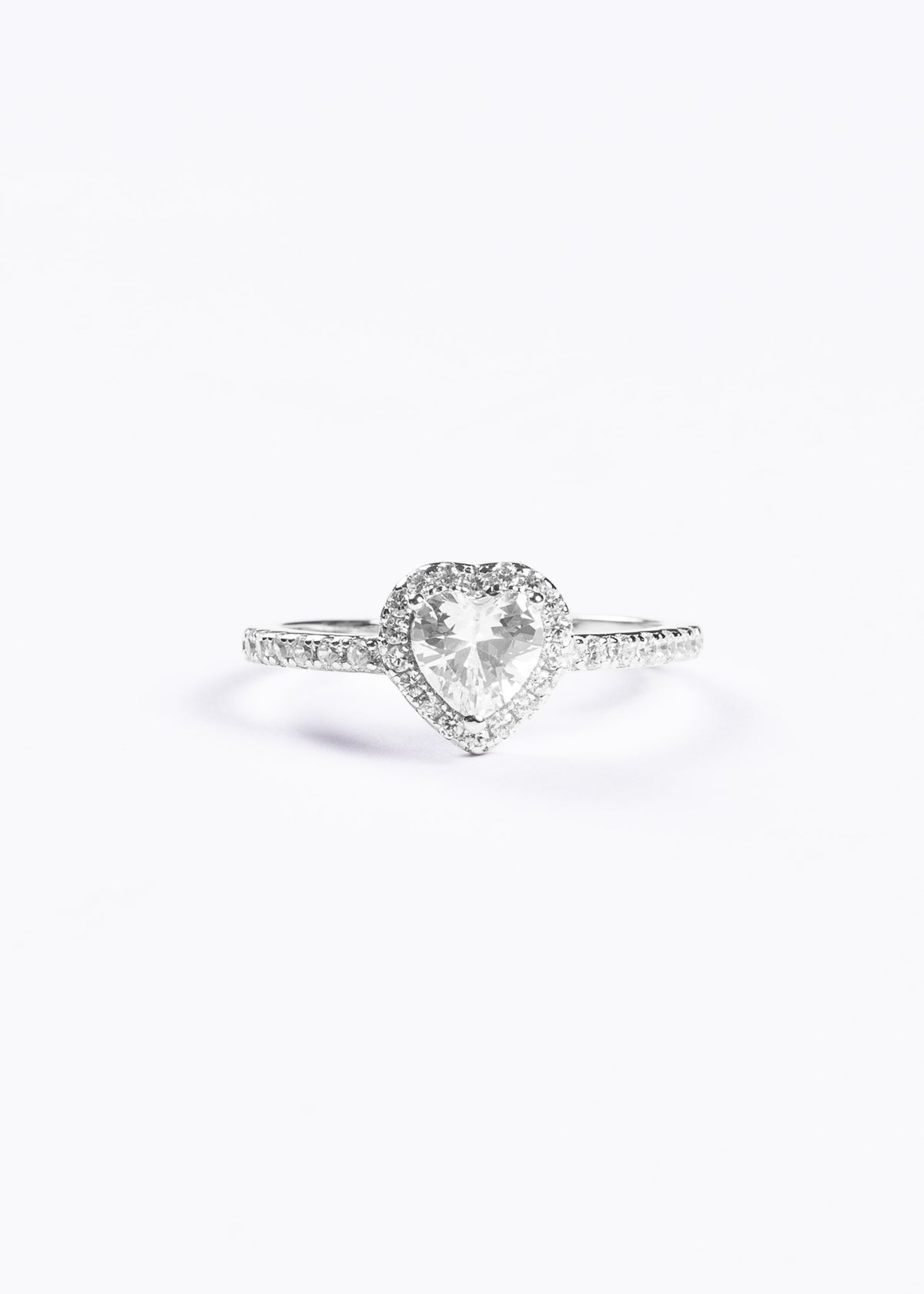 Anillo corazón promesa zirconia blanca plata 925