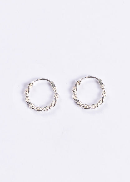 Caravanas aros trenzados 12mm plata 925