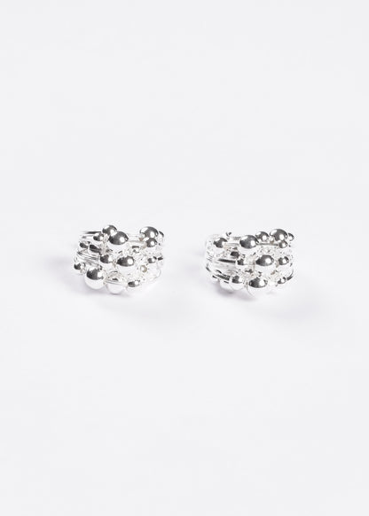 Caravanas aro multi esferas plata 925