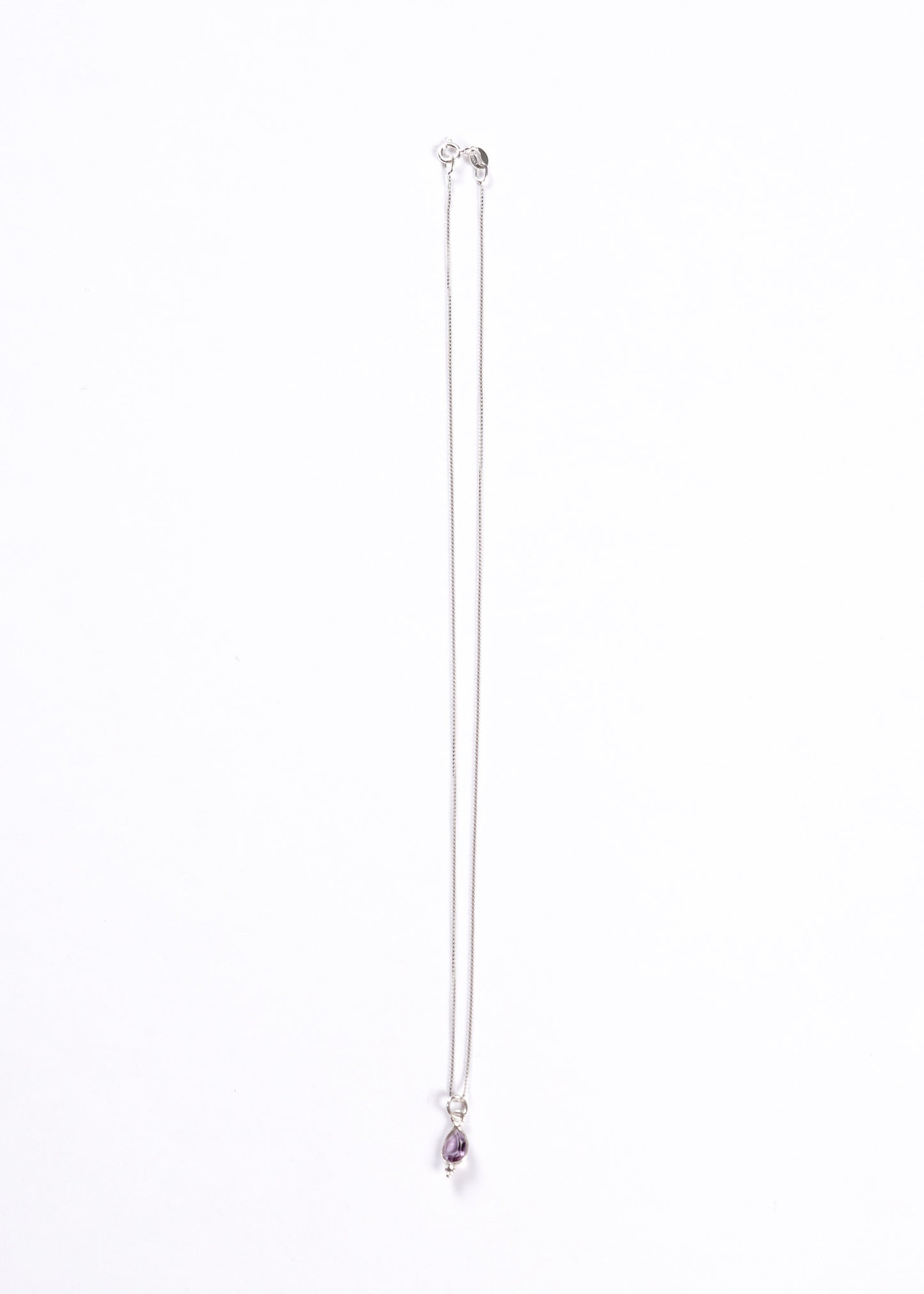 Cadena collar con dije amatista esferas plata 925 - Transformación