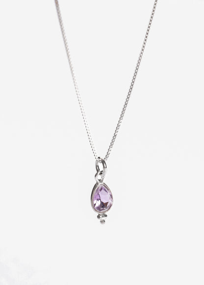 Cadena collar con dije amatista esferas plata 925 - Transformación