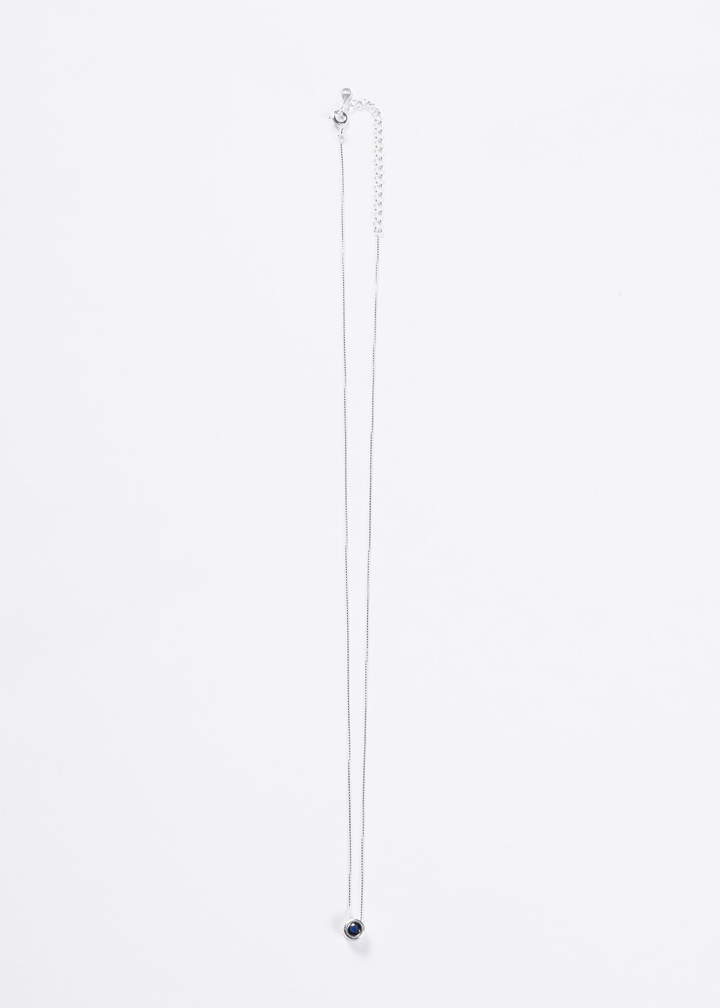 Cadena collar punto luz chico 5mm zirconia azul plata 925