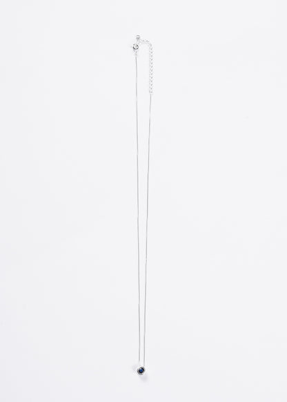 Cadena collar punto luz chico 5mm zirconia azul plata 925