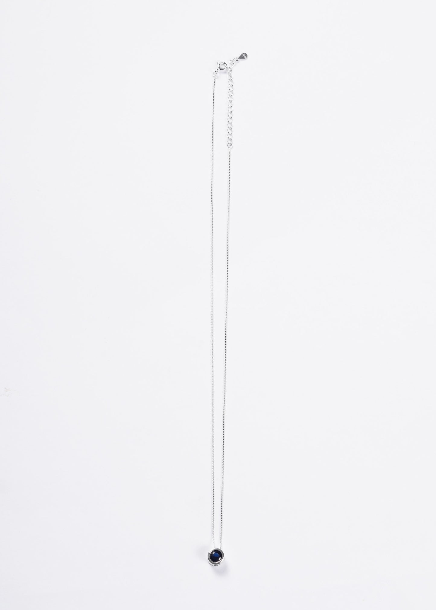 Cadena collar punto luz grande 8mm zirconia azul plata 925