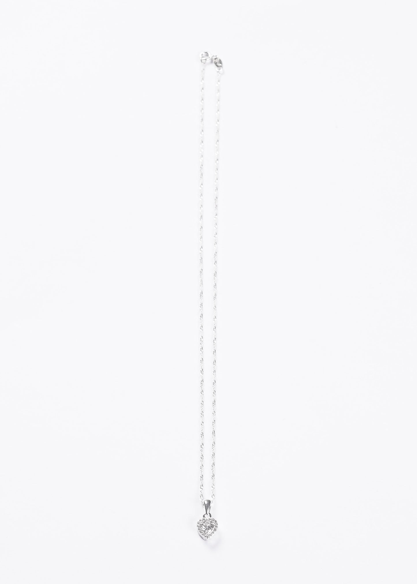 Cadena collar promesa corazón chico zirconia blanca plata 925